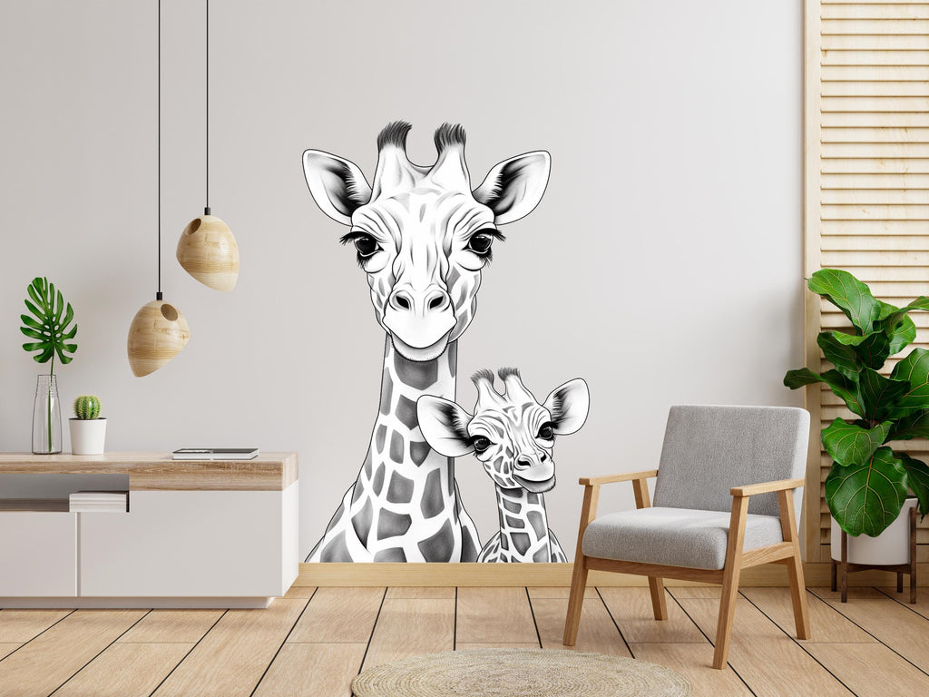 Giraffe Wall Decal Giraffe Wall art Animal Wall decor Animals decal Wall Safari Funny stickers House Decor Living room Wall Decals 367RS