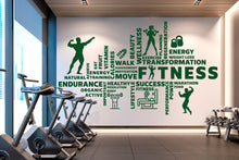 Load image into Gallery viewer, Fitness Vinyl Gym Wall Decal, Inspirational Words, Gym Decal, Fitness Collage, Gym Wall Art Gym Decor Gym Wall Decor Motivational Art 328RS