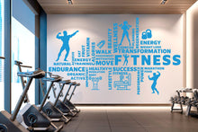 Load image into Gallery viewer, Fitness Vinyl Gym Wall Decal, Inspirational Words, Gym Decal, Fitness Collage, Gym Wall Art Gym Decor Gym Wall Decor Motivational Art 328RS