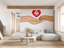 Load image into Gallery viewer, Hand and paw wall decal Dad Dog decor Dog wall art Decal Dog Lover Animals wall decal Dog Wall Bathroom Wall Decals Stickers Vinyl 370RS