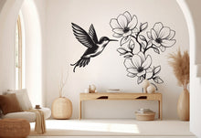 Load image into Gallery viewer, Hummingbird Flowers wall decor Florals Magnolia Decals Hummingbird Art wall Art Stickers Home Interior Design Murals Gifts Decoration 330RS