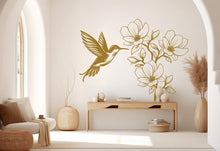 Load image into Gallery viewer, Hummingbird Flowers wall decor Florals Magnolia Decals Hummingbird Art wall Art Stickers Home Interior Design Murals Gifts Decoration 330RS