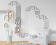 Load image into Gallery viewer, Rainbow stripe Wall Decal Stripe Vinyl Sticker Nursery Wall Decor Kids Playroom Boys Room Wall Art Stripe Bedroom Mural Sticker 372RS