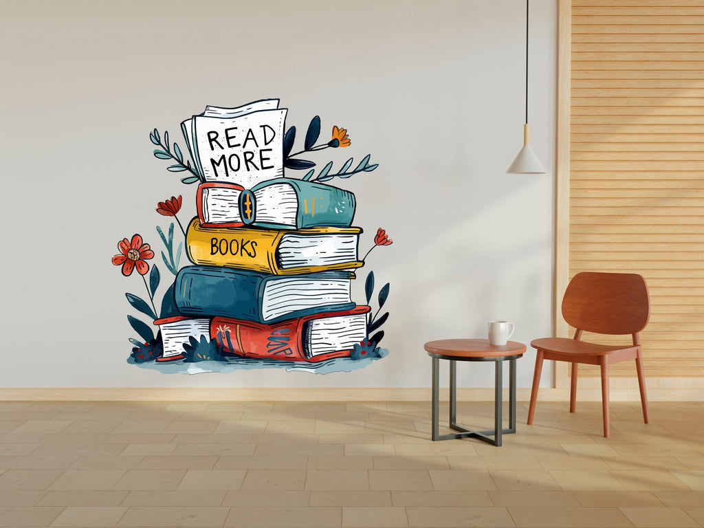 Library Floral Wall Art Decal, Library Wall Decal, Education Decals, Kids Room, Reading room, Nurseries, School, Kids Gifts, Dorm Room 333RS