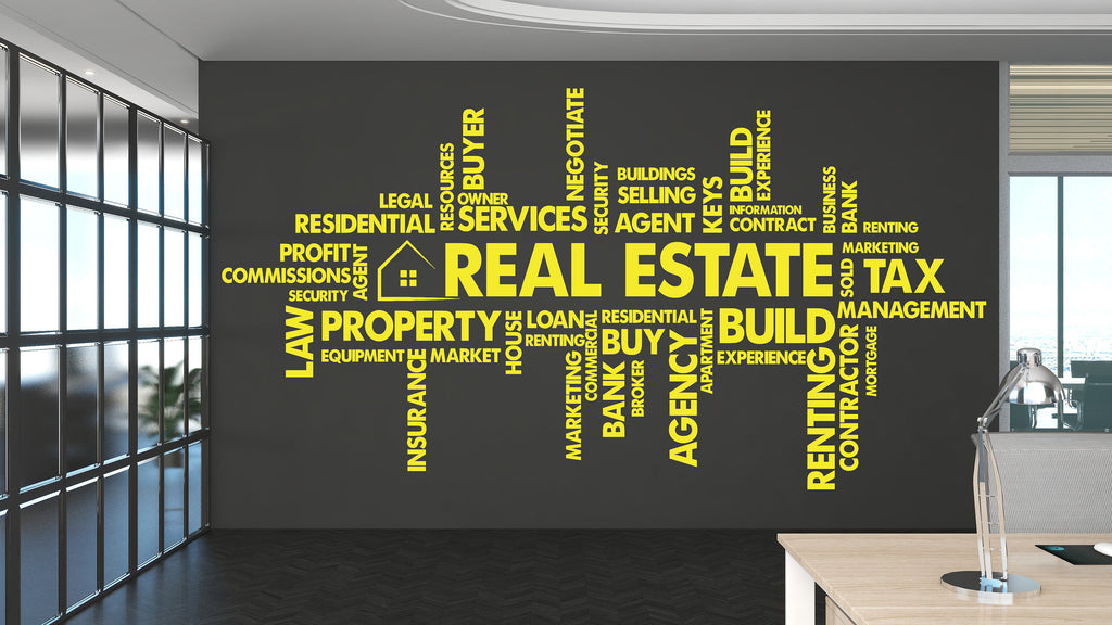 Real Estate Wall Decor Office Wall Decal Relator Business Worker Real Estate Office Decoration Motivation Stickers Mural Unique Gift 335RS