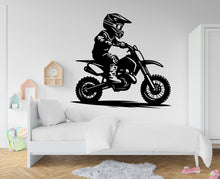 Load image into Gallery viewer, Motocross Boy Wall Decal Dirt Bike Rider Wall Sticker Motorcycle Wall Decor Wall Stickers Nursery Bedroom Decor 342RS
