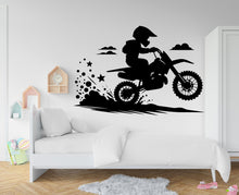 Load image into Gallery viewer, Motocross Boy Wall Decal Dirt Bike Rider Wall Sticker Motorcycle Wall Decor Wall Stickers Nursery Bedroom Decor 343RS