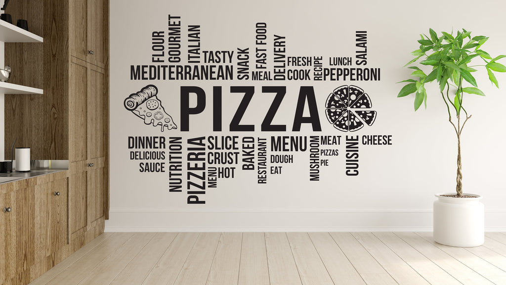 Pizza Wall Decal Restaurant Wall Decal Pizzeria Wall Sticker Wall Decal Pizza Wall Art Window Wall Sticker Pizza Decor 345RS