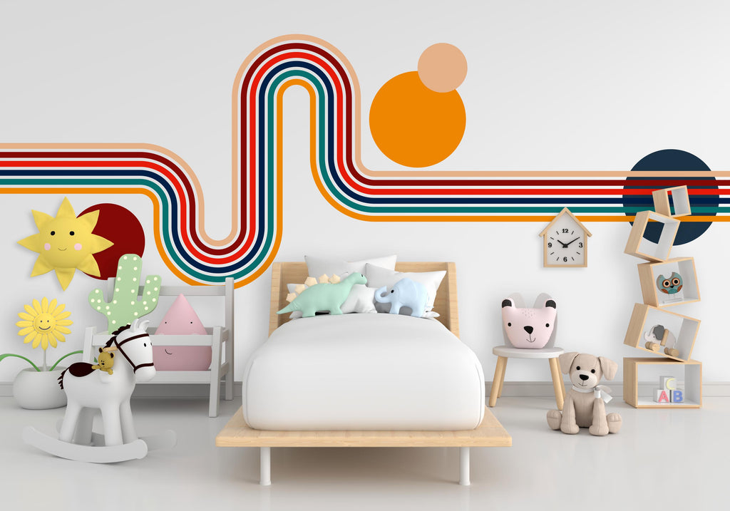Stripe Wall Decal Stripe Vinyl Sticker Nursery Wall Decor Kids Playroom Boys Room Wall Art Stripe Bedroom Mural Sticker 377RS