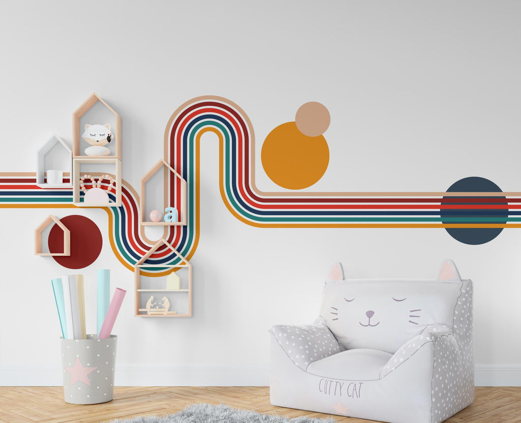 Stripe Wall Decal Stripe Vinyl Sticker Nursery Wall Decor Kids Playroom Boys Room Wall Art Stripe Bedroom Mural Sticker 377RS