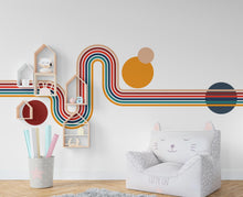 Load image into Gallery viewer, Stripe Wall Decal Stripe Vinyl Sticker Nursery Wall Decor Kids Playroom Boys Room Wall Art Stripe Bedroom Mural Sticker 377RS