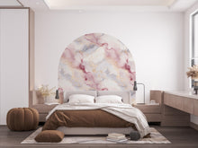 Load image into Gallery viewer, Marble Wall Decal, Bed Arch Sticker, Hedboard Wall Decal, Arch Wall Decal, Marble Wall Decal Sticker, Wall Decal, Super King Bed Arch 349RS