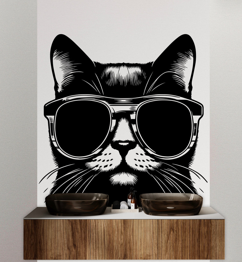 Cat wall decal Dog decor Cat kids Cat wall art Decal Cat Lover Animals Cat Wall Bathroom Wall Decals Stickers Vinyl 068DE