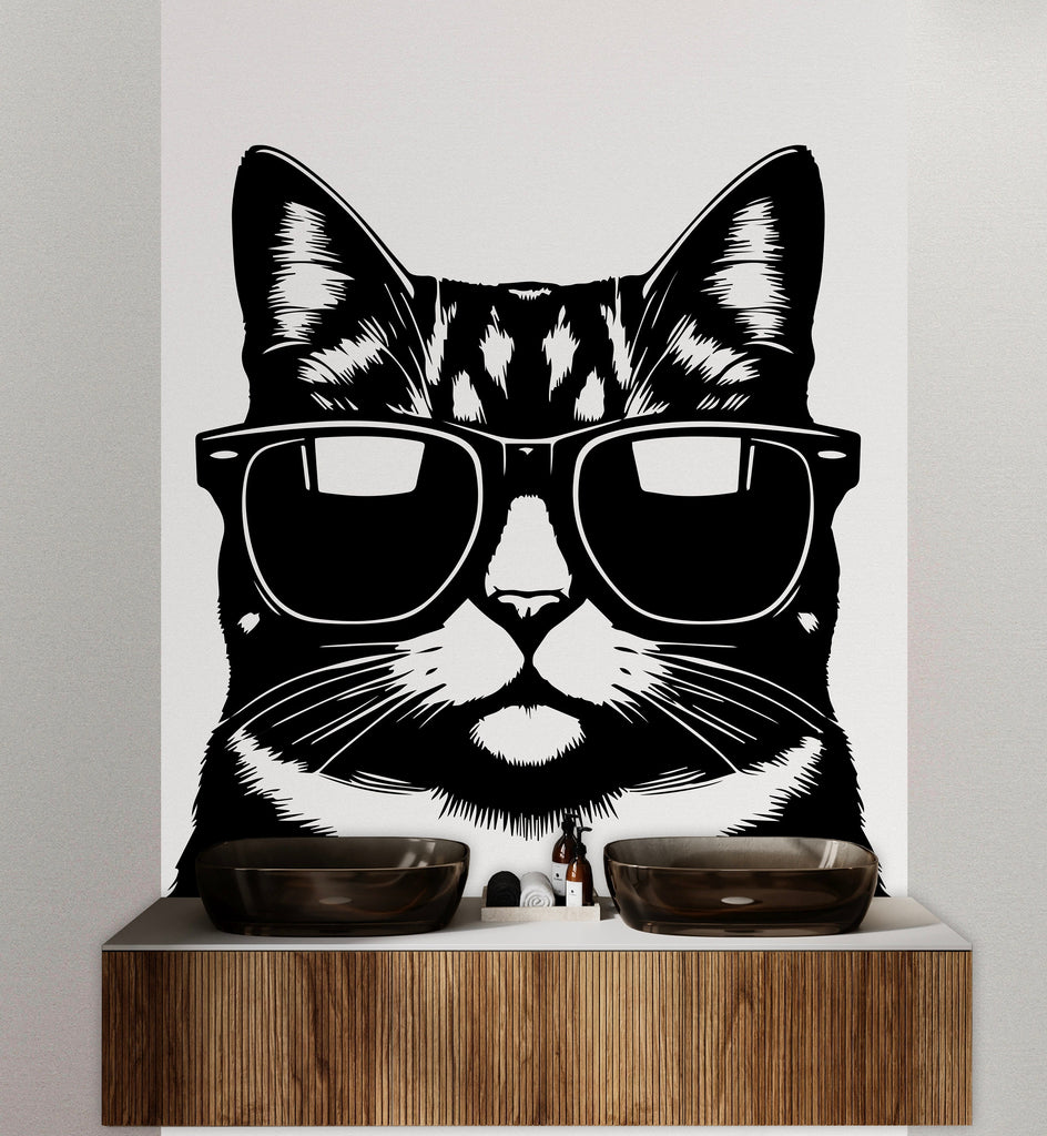 Cat wall decal Dog decor Cat kids Cat wall art Decal Cat Lover Animals Cat Wall Bathroom Wall Decals Stickers Vinyl 070DE