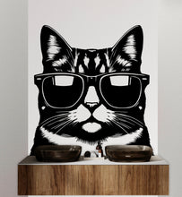 Load image into Gallery viewer, Cat wall decal Dog decor Cat kids Cat wall art Decal Cat Lover Animals Cat Wall Bathroom Wall Decals Stickers Vinyl 070DE