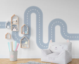 Road wind Wall Decal Highway Vinyl Sticker Track Route Wall Decor Kids Playroom Boys Room Wall Art Automotive Bedroom Mural Sticker 352RS