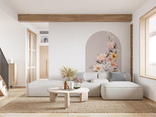 Load image into Gallery viewer, Flower Arch Wall Decal, Bed Arch Sticker, Hedboard Wall Decal, Arch Wall Decal, Marble Wall Decal, Wall Decal, Super King Bed Arch 359RS