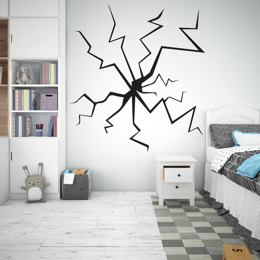 Crack wall wall decal, Cracked wall sticker, Cracked Broken vinyl wall art wall decals, Nursery wall decor, Gamer room decals 361RS