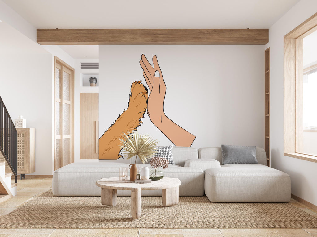 Hand and paw wall decal Dad Dog decor Dog wall art Decal Dog Lover Animals wall decal Dog Wall Bathroom Wall Decals Stickers Vinyl 383RS