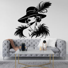 Load image into Gallery viewer, Classy Girl Art wall Decal, Beauty Salon wall Art Feminist Woman Modern Lashes Style Wall Art, Line Art Wall Decor Bedroom Art 364RS