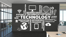 Load image into Gallery viewer, Technology Vinyl Wall Art Decal, Circuit Board Wall Decal, Office Wall Decor, Business Software Wall Sticker, Computer It Decor Office 388RS