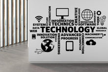 Load image into Gallery viewer, Technology Vinyl Wall Art Decal, Circuit Board Wall Decal, Office Wall Decor, Business Software Wall Sticker, Computer It Decor Office 388RS