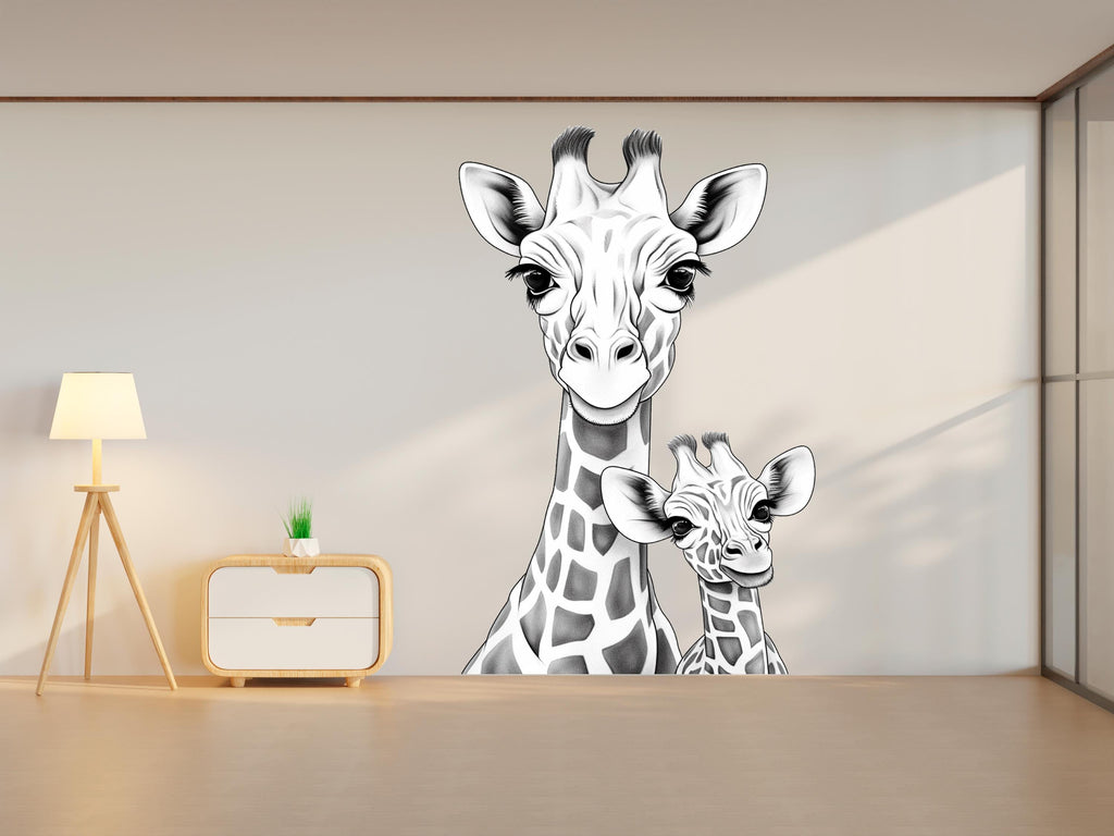 Giraffe Wall Decal Giraffe Wall art Animal Wall decor Animals decal Wall Safari Funny stickers House Decor Living room Wall Decals 367RS