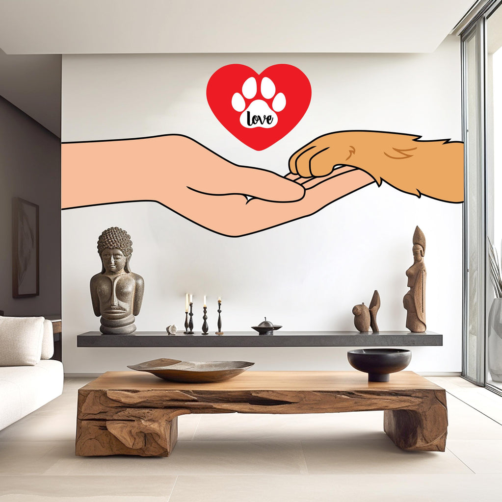 Hand and paw wall decal Dad Dog decor Dog wall art Decal Dog Lover Animals wall decal Dog Wall Bathroom Wall Decals Stickers Vinyl 370RS
