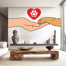 Load image into Gallery viewer, Hand and paw wall decal Dad Dog decor Dog wall art Decal Dog Lover Animals wall decal Dog Wall Bathroom Wall Decals Stickers Vinyl 370RS
