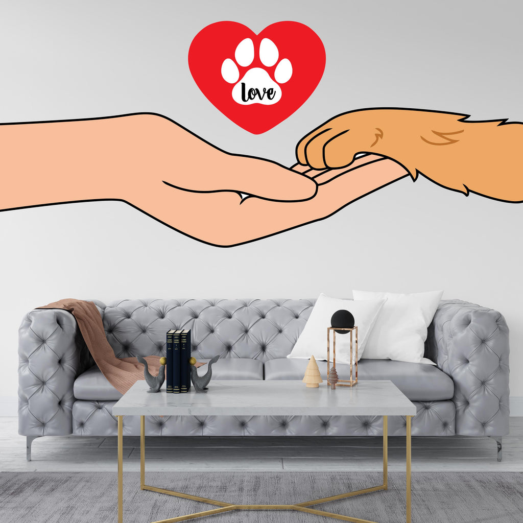 Hand and paw wall decal Dad Dog decor Dog wall art Decal Dog Lover Animals wall decal Dog Wall Bathroom Wall Decals Stickers Vinyl 370RS