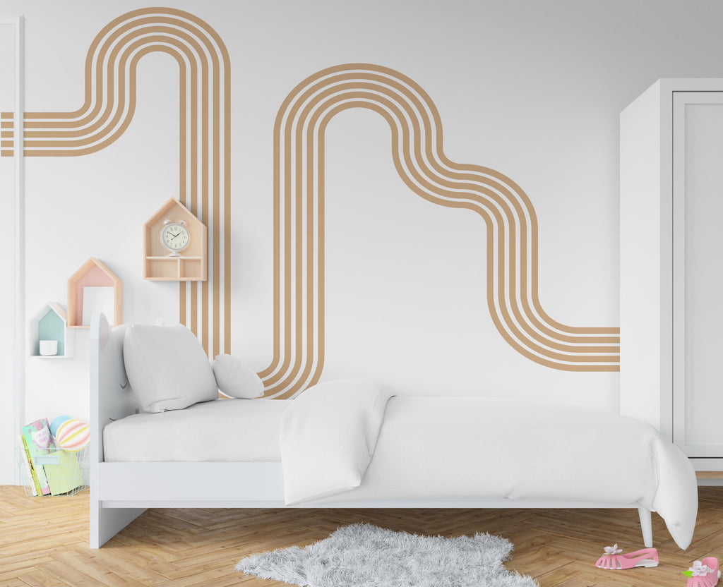 Rainbow stripe Wall Decal Stripe Vinyl Sticker Nursery Wall Decor Kids Playroom Boys Room Wall Art Stripe Bedroom Mural Sticker 372RS