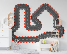 Load image into Gallery viewer, Racing Road Wall Decal Highway Vinyl Sticker Track Route Wall Decor Kids Playroom Boys Room Wall Art Automotive Bedroom Mural Sticker 392RS