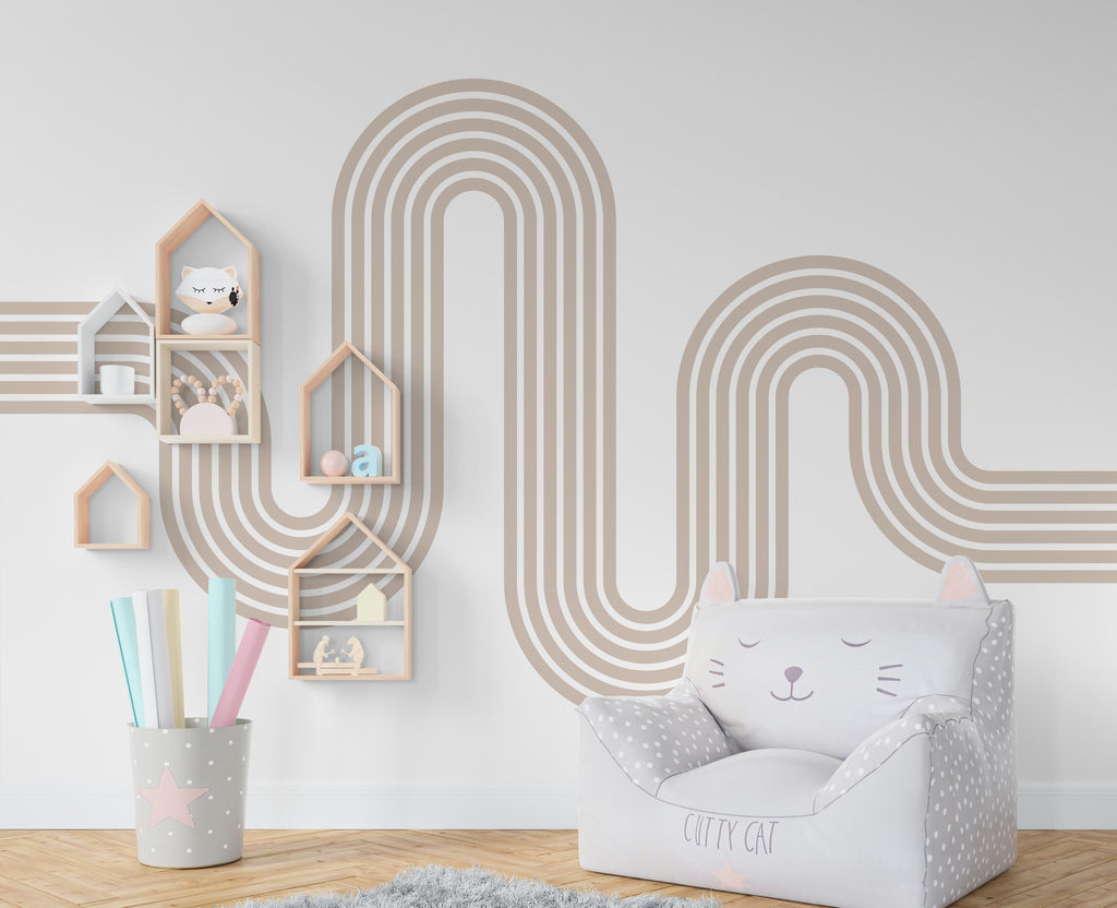 Rainbow stripe Wall Decal Stripe Vinyl Sticker Nursery Wall Decor Kids Playroom Boys Room Wall Art Stripe Bedroom Mural Sticker 374RS
