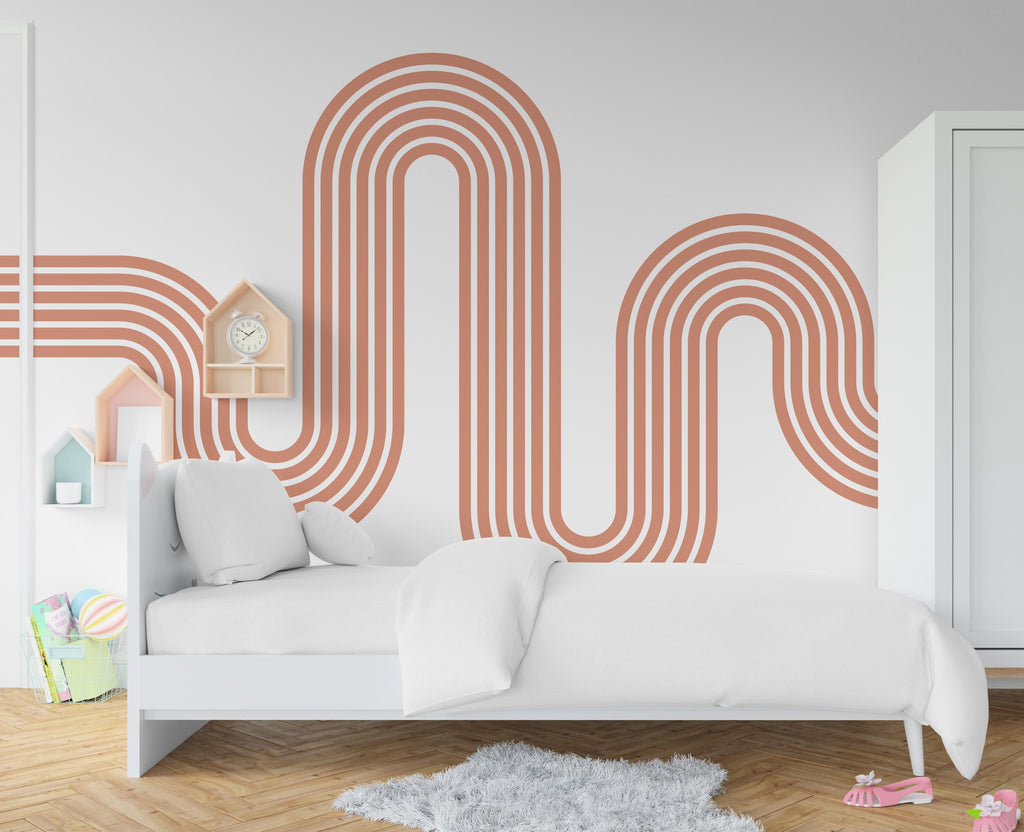 Rainbow stripe Wall Decal Stripe Vinyl Sticker Nursery Wall Decor Kids Playroom Boys Room Wall Art Stripe Bedroom Mural Sticker 374RS