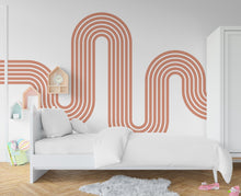 Load image into Gallery viewer, Rainbow stripe Wall Decal Stripe Vinyl Sticker Nursery Wall Decor Kids Playroom Boys Room Wall Art Stripe Bedroom Mural Sticker 374RS