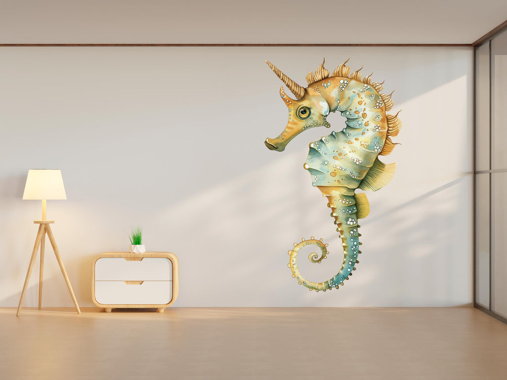 Sea Horse Wall Decor, Sea Horse Wall Decals, Sea Horse Wall Art, Stickers Bedroom Sea Horse Wall Vinyl Nursery Wall Decals Art 395RS
