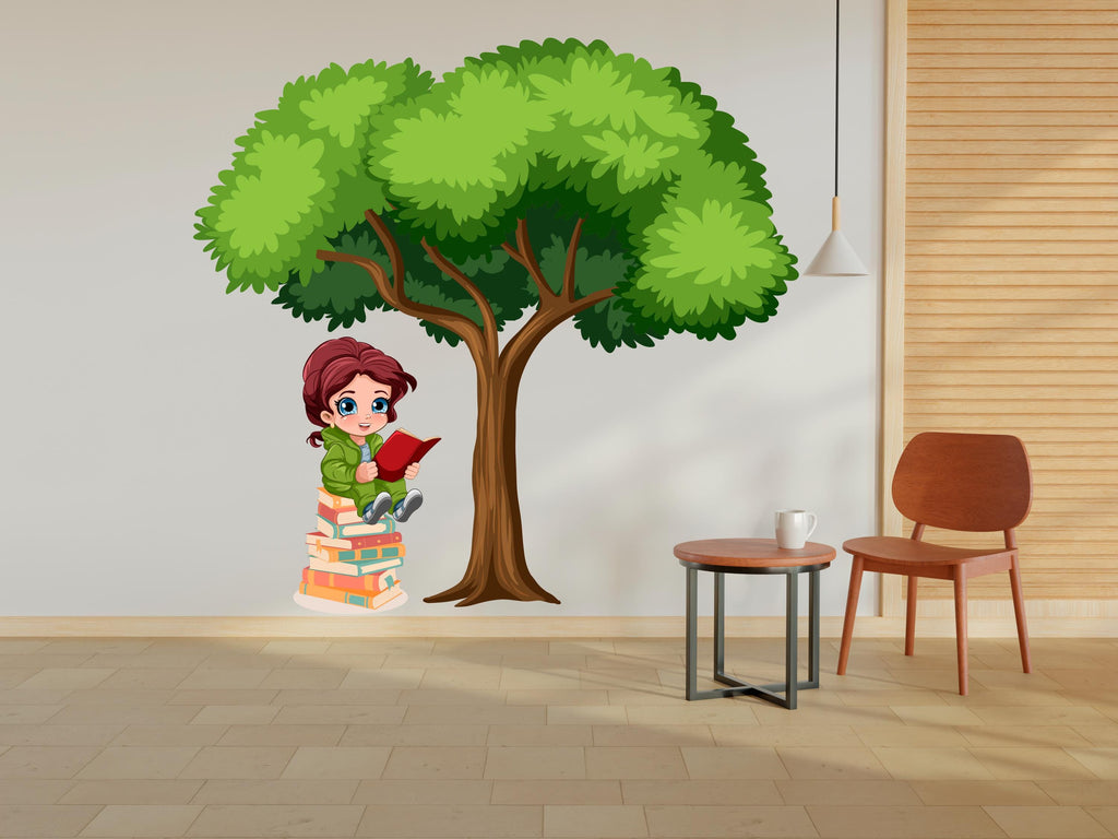Library Tree Wall Art Decal, Library Wall Decal, Education Decals, Kids Room, Reading room, Nurseries, School, Kids Gifts, Dorm Room 398RS