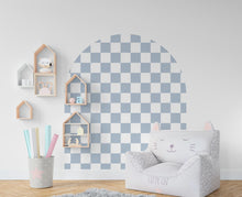Load image into Gallery viewer, Racing flag Wall Decal, Bed Arch Sticker, Hedboard Wall Decal, Arch Wall Decal, Racing Wall Decal Sticker, Nursery Super King Bed Arch 376RS