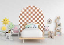 Load image into Gallery viewer, Racing flag Wall Decal, Bed Arch Sticker, Hedboard Wall Decal, Arch Wall Decal, Racing Wall Decal Sticker, Nursery Super King Bed Arch 376RS
