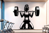 Gym Wall Decal Girl Power fitness Quote Decor Workout Art Vinyl Gym Wall Stickers Bedroom Gym Workout Girl Motivation Crossfit 407RS