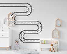Load image into Gallery viewer, Road wind Wall Decal Highway Vinyl Sticker Track Route Wall Decor Kids Playroom Boys Room Wall Art Automotive Bedroom Mural Sticker 413RS