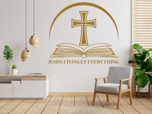 Load image into Gallery viewer, Jesus Changes Everything, Religious Wall Sign, Christian Wall Words, Church Sanctuary Wall Art, Church Wall Decor, Religious Wall Art 387RS