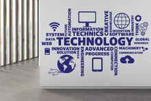 Load image into Gallery viewer, Technology Vinyl Wall Art Decal, Circuit Board Wall Decal, Office Wall Decor, Business Software Wall Sticker, Computer It Decor Office 388RS