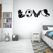 Load image into Gallery viewer, Soccer wall decor, Football Wall Decal Sport Vinyl, Football stickers, Boys Goal Wall Art, Wall Stickers, Kids Room, Decor 389RS