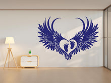 Load image into Gallery viewer, Baby Feet Angel Wings Gender Reveal Wall Decor, Baby Wall Decals, Wall Art, Baby Stickers Bedroom Wall Vinyl Nursery Wall Decals Art 390RS