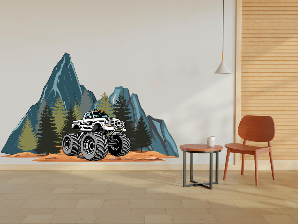 Monster Truck Wall Decal Truck Wall Sticker Car Art Truck Wall Vinyl Wall Decal Truck Lover Room Gifts Vinyl Wall Art Stickers 420RS