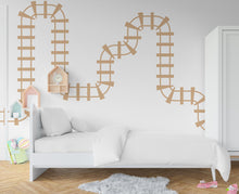 Load image into Gallery viewer, Train Tracks Wall Decal Railroad Vinyl Sticker Track Train Wall Decor Kids Playroom Boys Room Wall Art Bedroom Mural Sticker 422RS