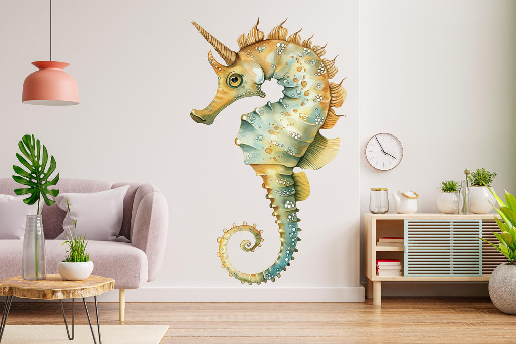 Sea Horse Wall Decor, Sea Horse Wall Decals, Sea Horse Wall Art, Stickers Bedroom Sea Horse Wall Vinyl Nursery Wall Decals Art 395RS