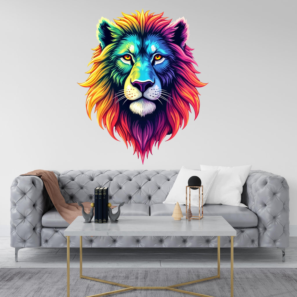 Lion Wall Decal, Lion Watercolor Wall Art, Lion Room Wall Decor Lion Room Wall Sticker Lion Wall Decor Animals Safari Stickers 399RS