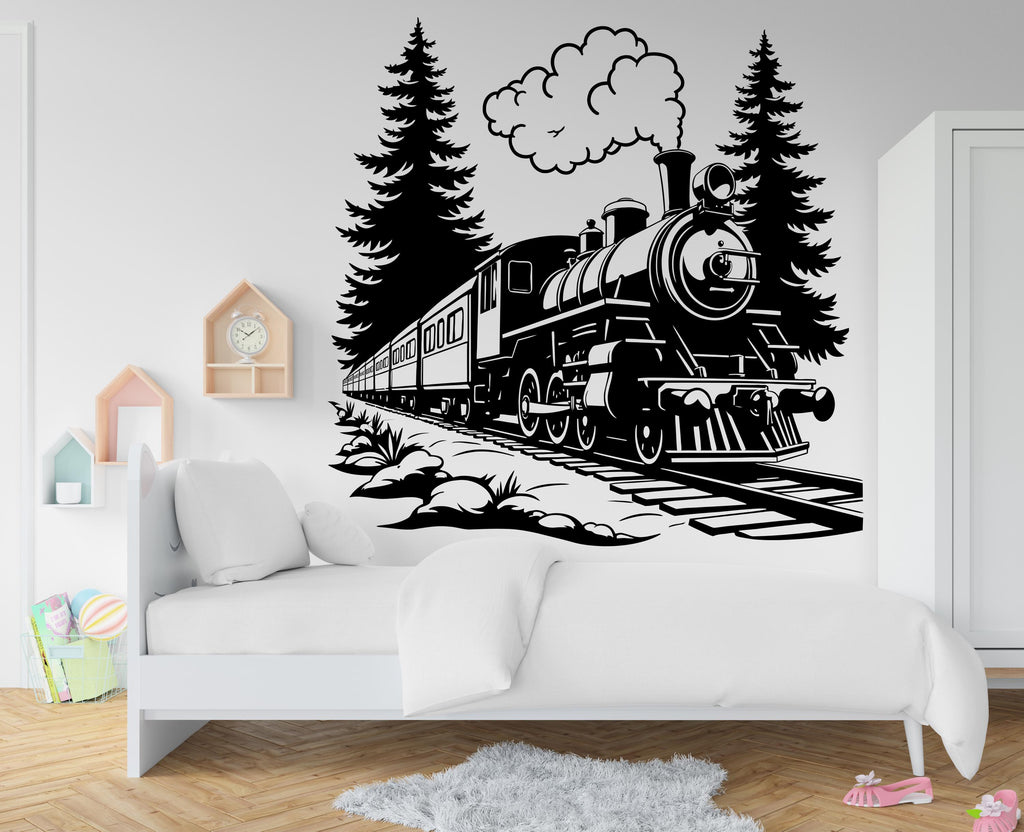 Train Wall Decal Train Wall Sticker Train Art Train Wall Vinyl Wall Decal Train Room Gifts Vinyl Wall Art Stickers 402RS